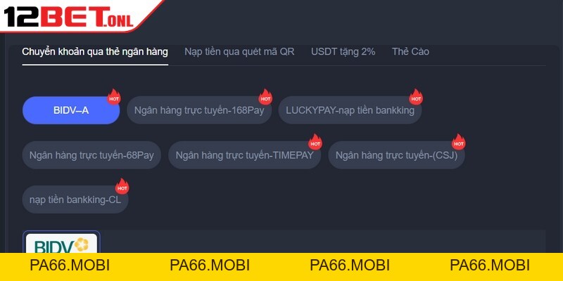 Nạp Tiền 12BET - Phương Thức Giao Dịch Nhanh Chóng